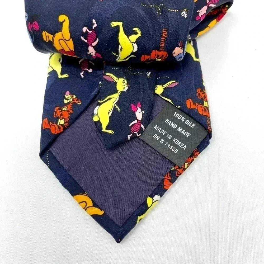 Pooh and Friends Navy Silk Tie‎ Made by Disney